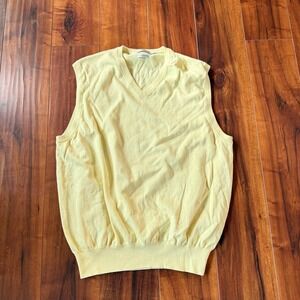 Peter Millar Yellow Cottom Cashmere Blend Lightweight Pullover Vest Mens XXL